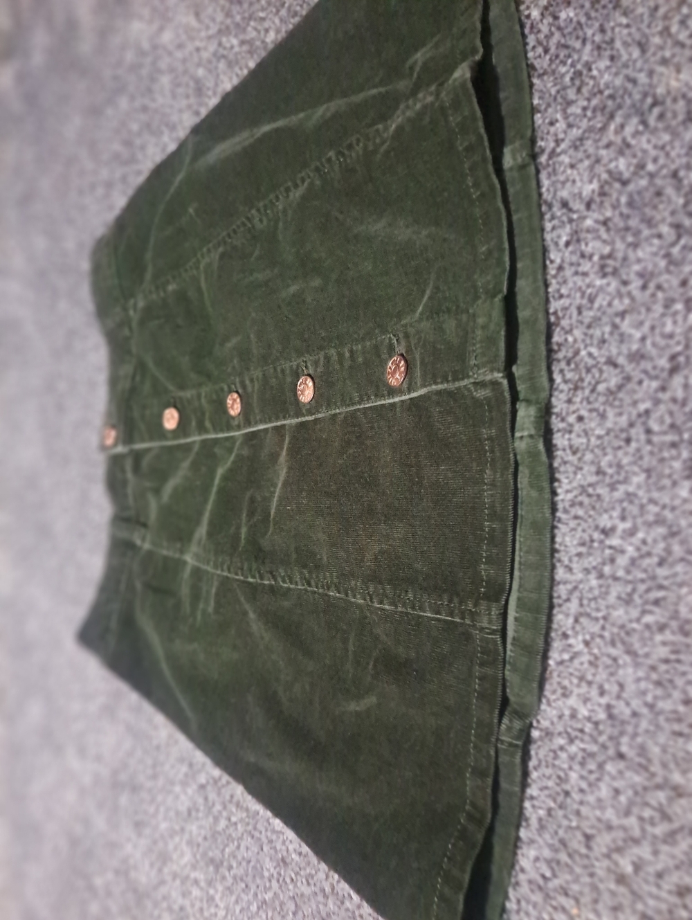 STYLEWE Dark Green Corduroy Button-Front Mini Skirt - Picture 3 of 6